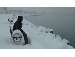 Vangölü Sahilleri Karla Daha Bir Güzel