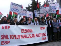 Erzurum Sivil Toplum Platformu, İsrail'in Filistin'e Uyguladığı Tecrit Politikasını Protesto Etti