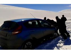 Kars’ta Eğitim Denetmenleri Yolda Mahsur Kaldı