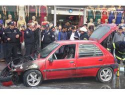 Seyir Halindeki Araç Alev Alev Yandı