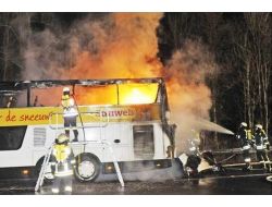 Hollandalı Turistleri Taşıyan İki Katlı Otobüs Yandı