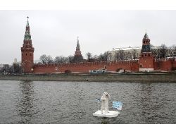Greenpeace Ayısı Moskova Nehrinde Kremlin’den Yardım İstedi