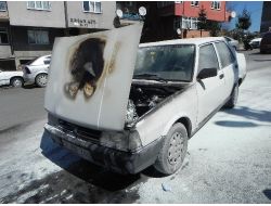 Seyir Halindeki Otomobil Yandı