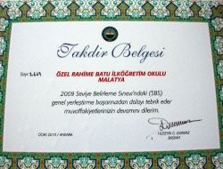 Sbs'de Türkiye 1.'si Çıkartan Okula Anlamlı Ödül
