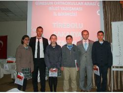 Ortaokullar Arası Bilgi Yarışması'na Tirebolu Damga Vurdu