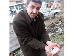 Sağanak Yağışın Ardından Dolu Geldi