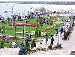 Bayrak Motifli Lalelerle Hatıra Fotoğrafı