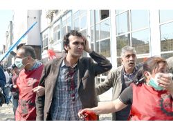 İŞ YERLERİ ATEŞE VERİLDİ