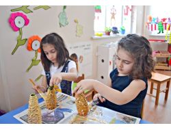 Minik Öğrenciler Cam Süsleme Hünerlerini Gösterdi