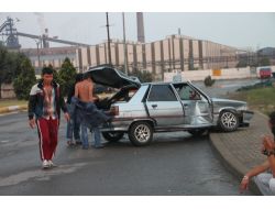 Kaza Yapan Sürücü Ve Yakınları Arasında Tartışma Yaşandı