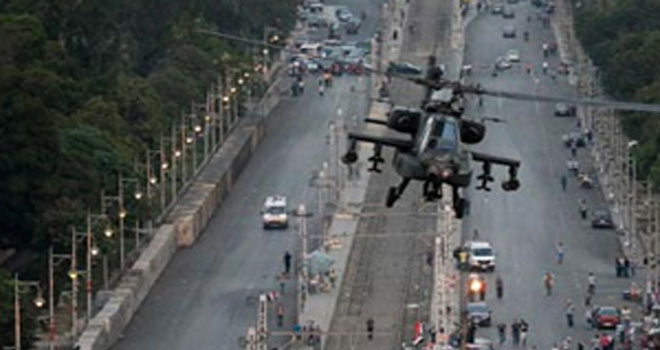 Mısır'da helikopter bombaladı