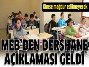 MEB'den dershane açıklaması