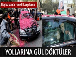 Başbakan Erdoğan'a güller döküldü