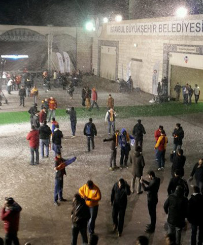 Dev maç öncesi Arena'da kar sürprizi
