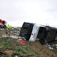 Kırşehir'de otobüs devrildi