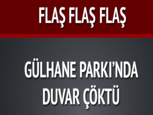 Gülhane Parkı'nda duvar çöktü