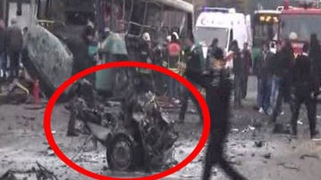 Bombalı araçtan geriye bu kaldı
