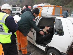 Ticari Aracın Çarptığı Direk, Otomobilin Üzerine Devrildi: 4 Yaralı