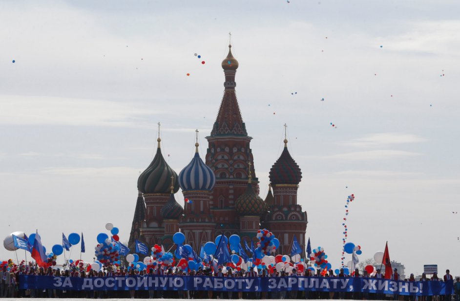Rusya’da 1 Mayıs kutlamalarına rekor katılım