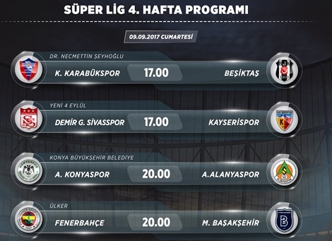 Süper Lig 4.hafta programı
