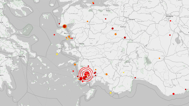 Ege'de peş peşe depremler