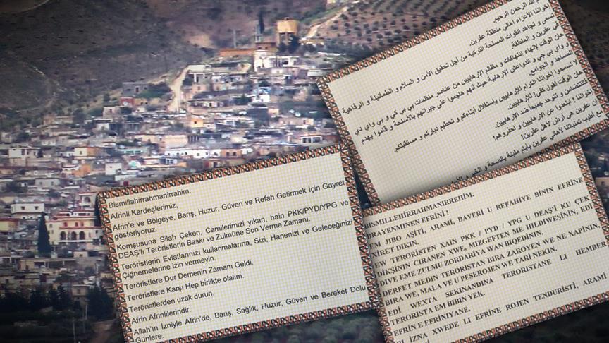 TSK'dan Afrinlilere üç dilde birlik çağrısı