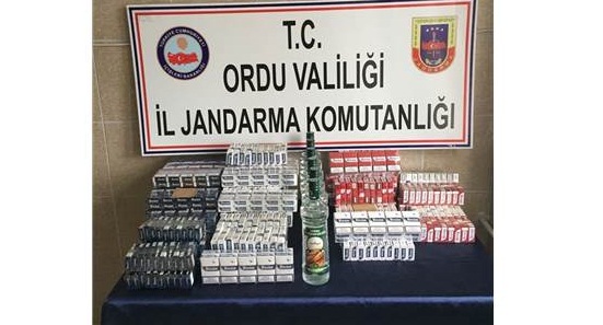 Ordu'da Kaçak Sigara ve İçki Operasyonu