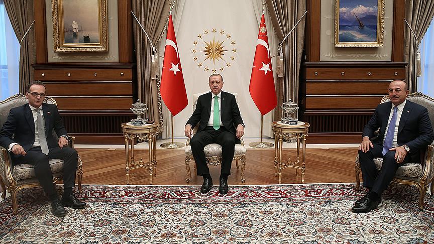 Cumhurbaşkanı Erdoğan Almanya Dışişleri Bakanı Maas'ı kabul etti