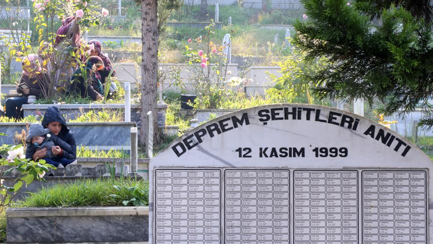 Deprem şehitleri mezarları başında anıldı!