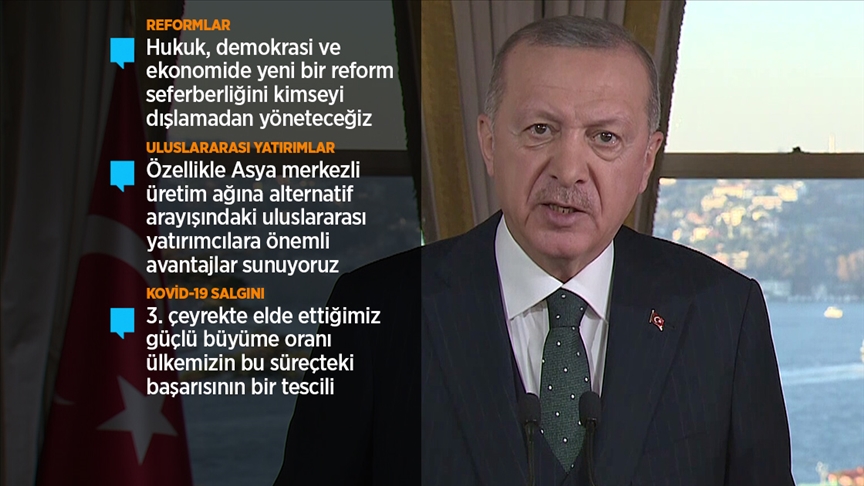 Erdoğan: Türk ekonomisi hamdolsun toparlama sürecini başarıyla yürütüyor