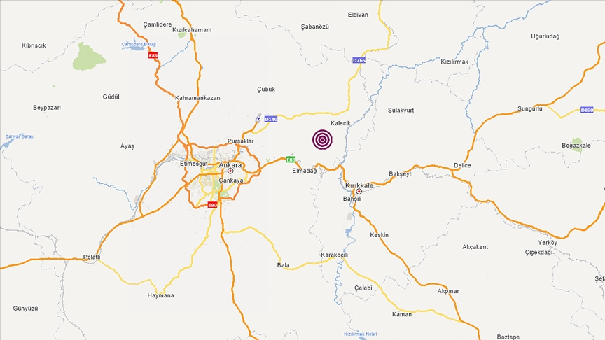 Ankara'nın Kalecik ilçesinde 4,5 büyüklüğünde deprem