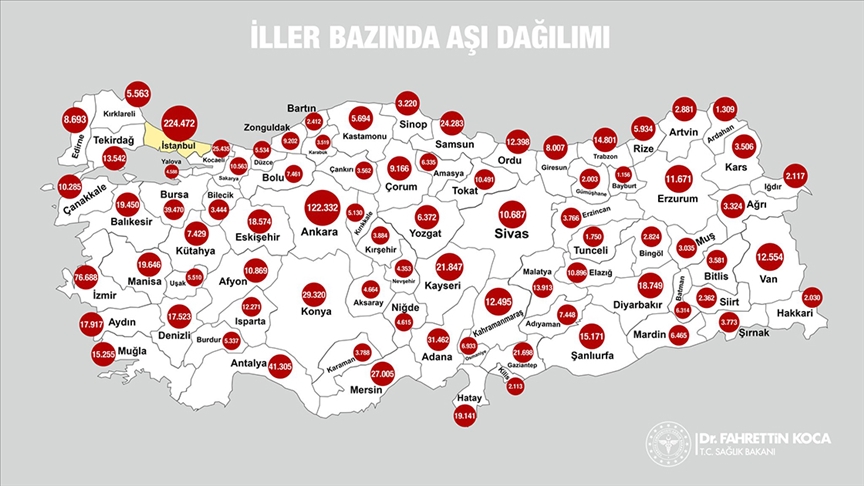 1,2 milyon aşı Türkiye'nin tamamına ulaştı!