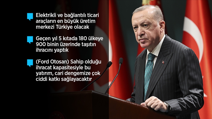 Erdoğan: Türkiye'yi dünyanın önemli batarya üretim merkezlerinden biri yapmakta kararlıyız
