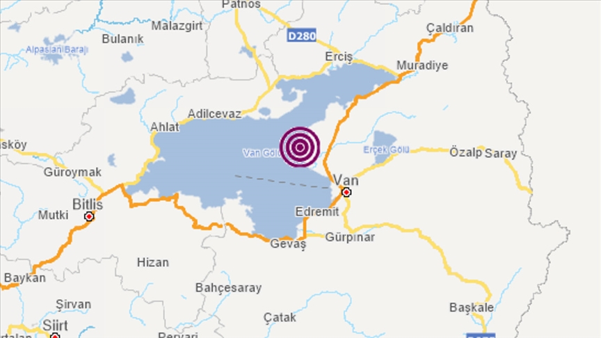 Van'da 4,1 büyüklüğünde deprem oldu