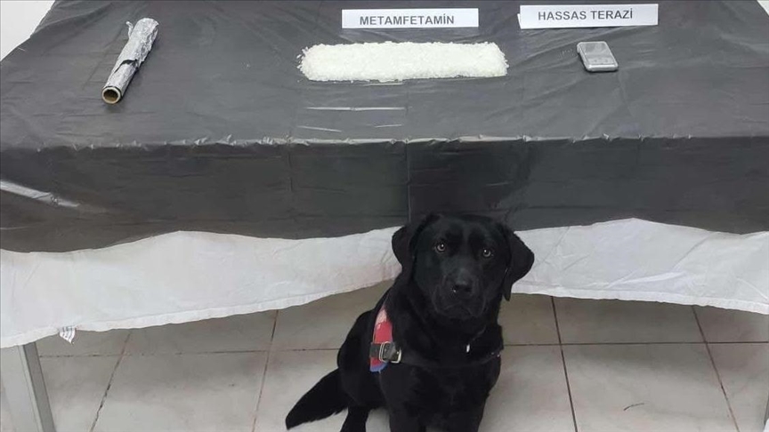 Narkotik Köpeği 'TUMBA' evin çatısında bir kilo metamfetamin buldu