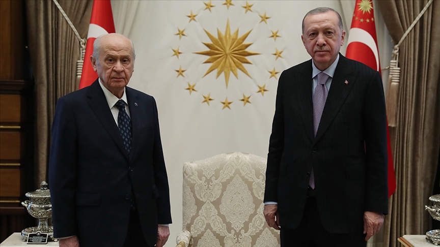 Cumhurbaşkanı Erdoğan, MHP Genel Başkanı Bahçeli ile bir araya geldi