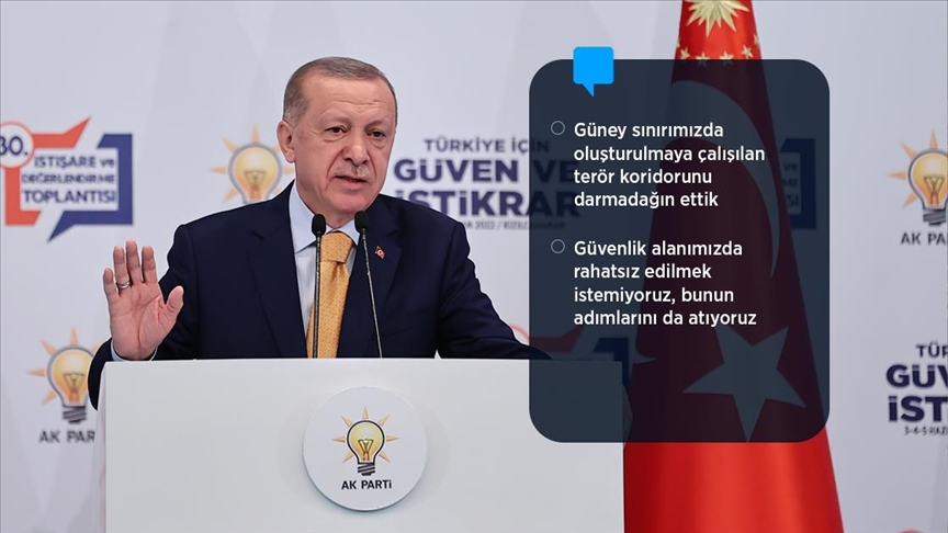 Erdoğan: Güney sınırlarımızdaki güvenlik hattımızın eksiklerini yeni harekatlarla tamamlayacağız