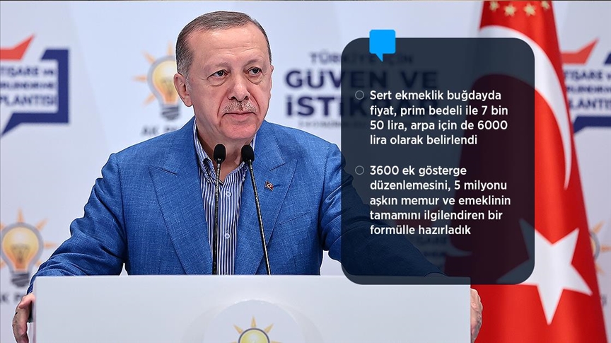 Cumhurbaşkanı Erdoğan, buğday ve arpa alım fiyatlarını açıkladı
