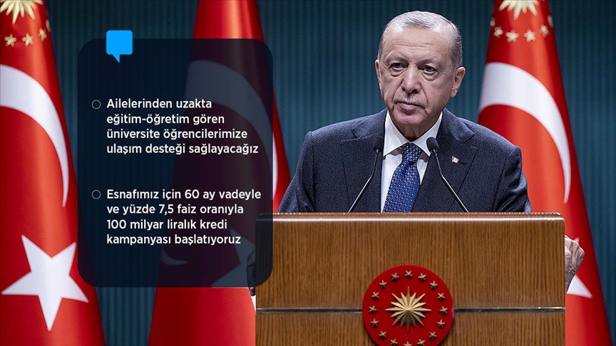 Cumhurbaşkanı Erdoğan'dan öğrenciler ile esnafa destek müjdesi geldi
