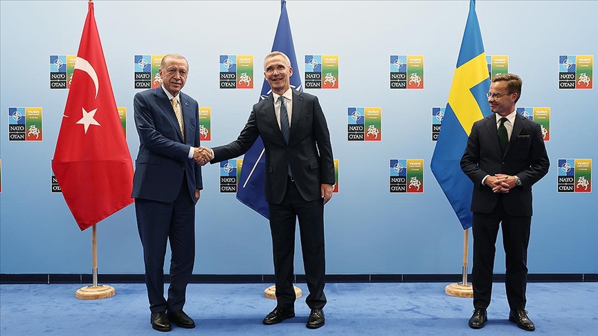 Erdoğan, NATO Genel Sekreteri Stoltenberg ve İsveç Başbakanı Kristersson'la bir araya geldi