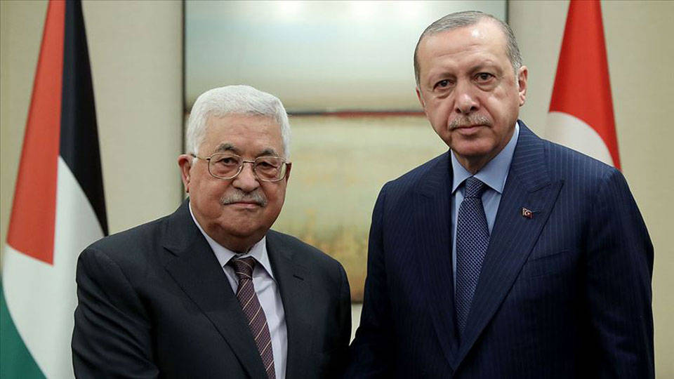 Erdoğan, Filistin Devlet Başkanı Mahmud Abbas ile baş başa görüştü