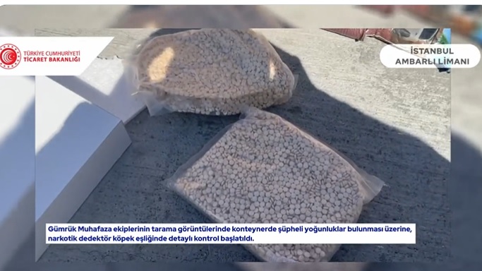 AMBARLI LİMANI'NDA 2 milyon 400 bin adet uyuşturucu hap ele geçirildi!