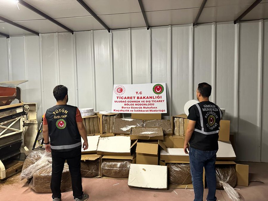 BURSA'DA 25 MİLYON LİRALIK KAÇAK TÜTÜN ÜRÜNÜ OPERASYONU