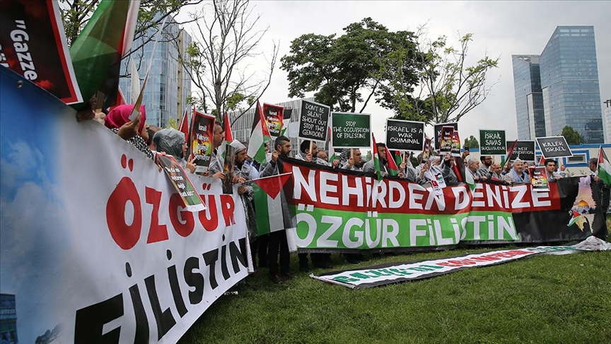 ABD'nin Ankara Büyükelçiliği önünde İsrail protestosu