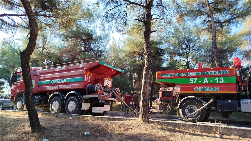 Sinop'ta ormanda çıkan yangın söndürüldü