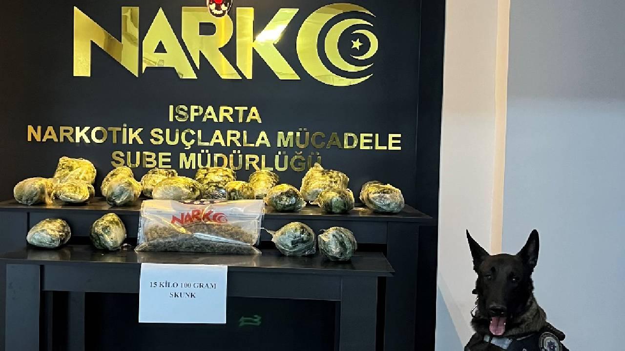 Isparta'da 5 kilo 100 gram uyuşturucu ele geçirilen operasyonda 1 şüpheli tutuklandı