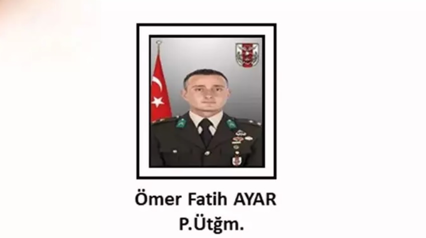 Gara'dan acı haber / Üsteğmen Ömer Fatih Ayar şehit oldu