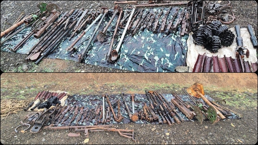 Zap'ta çok sayıda silah, mühimmat ve teçhizat ele geçirildi