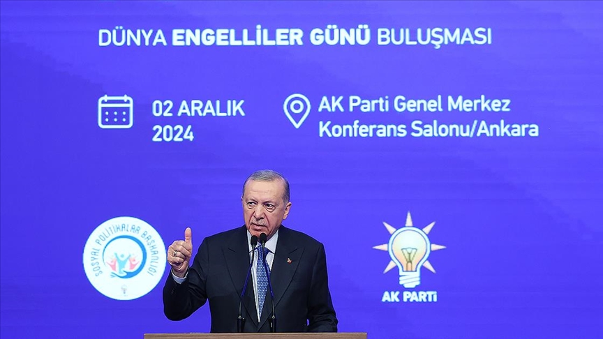 Erdoğan: Engelli vatandaşlarımıza yönelik adaletsizliklerin ortadan kaldırılması asli vazifemiz