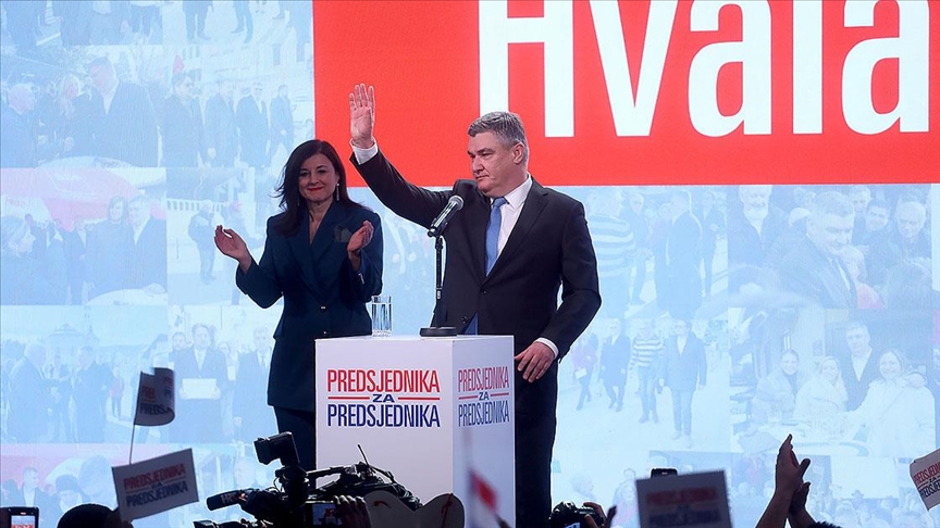 Hırvatistan'da cumhurbaşkanı seçiminde oyların% 74,66'sını alan Milanovic zaferini ilan etti